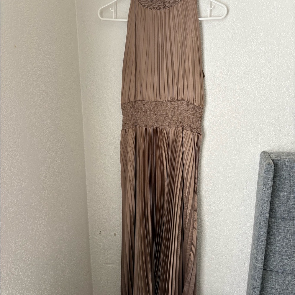 DO+BE Tan Pleated Maxi Dress
